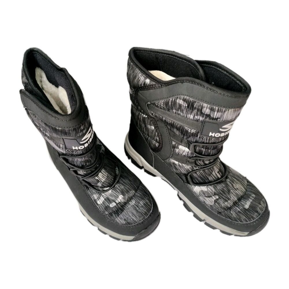 HOBIBEAR Kids Winter Snow Boots Waterproof Faux Fur Lined Shoes Sz EU 38 US5.5/6